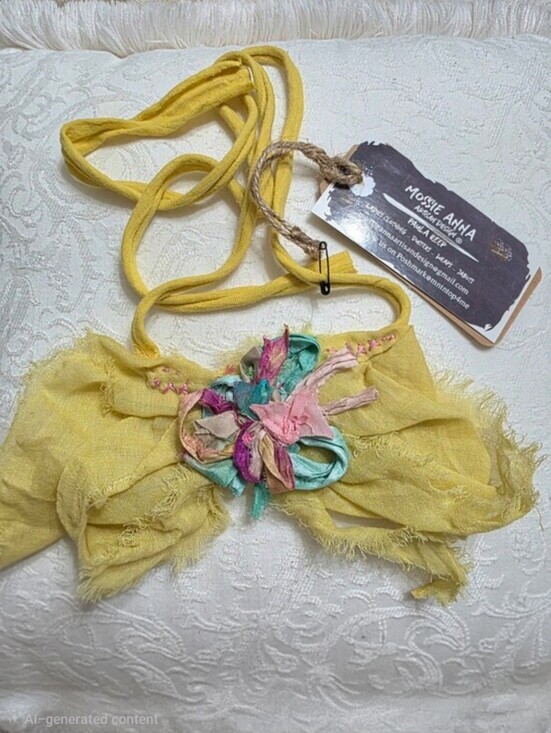 MOSSIE ANNA ARTISAN DESIGN Accessories - JABOT🩷 OOAK🩷REVERSIBLE  NWT Chartreuse
